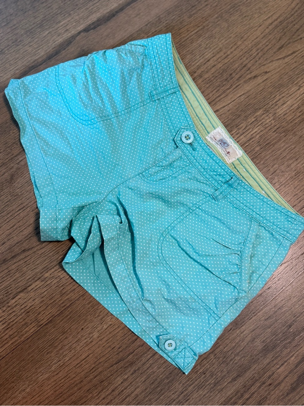 Teal Y2K SO Polka Dot Mini Shorts Size 3